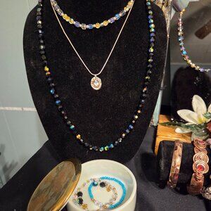 ✨ Sterling Silver Amethyst Necklace with Czech Glass and 925  Bead neclace  ✨